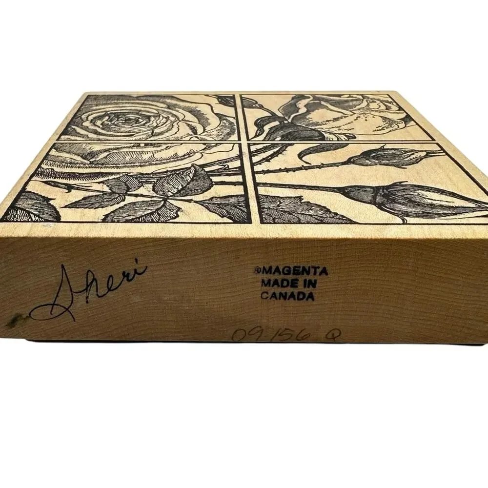 Roses Rubber Stamp Large 4.5 inch Scrapbooking Crafting Teacher Classroom